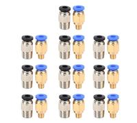 Pneumatic Fitting Push Connect Straight Fitting for 3D Printers 20Pcs PC4 M10 PC4 M6 Easy Install Quick Mounting Compatible with .75mm PLA ABS Bowden Extruder Stainless Steel Brass