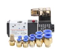 Pneumatic Fittings 3 Way 2 Position Air Directional Control Solenoid Valve 3V210-08 DC12V DC24V AC110V AC220V Muffler(10MM Fittings,DC 12V)
