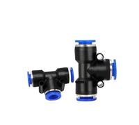 Pneumatic Fittings 5/20/50pcs PE Type Pneumatic Fittings Plastic T 3-Way for 4mm to 16mm Quick air Connector(6mm,20PCS)
