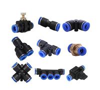 Pneumatic Fittings for Air/Water Hose Tube Connector 4/6/8/10/12/14/16mm 3PCS T/Y/L/Straight Type PU/PV/PY/PE/PM/PZA/PK/HVFF/(PM,6MM_3 PCS)