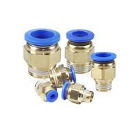 Pneumatic Fittings PC Male Thread -M5 1/8 1/4 3/8 1/2 to Tube Pc4 6 8 10 12mm Push Air Tube Straight Connection Pc6-01 02 10Pcs(OD 10mm,02(12.7MM))