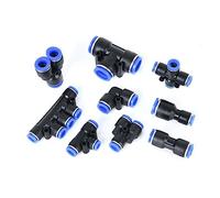 Pneumatic Fittings Pipe Connector Tube Air Hose Quick Release Fitting 4mm 6mm 8mm 10mm 12mm 16mm PU PE PV PK PZA PY HVFF SA PM 10 PCS(PP 20 PCS,8MM)