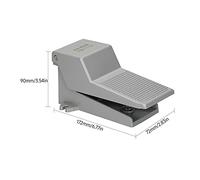 Pneumatic Foot Pedal Valve 5 Way 2 Position Air Flow Control Direct Drive Grey Carbon Steel 1/4 Inch Thread