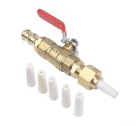 Pneumatic for sandblaster Kit Brass Valve 5 Tips Car Repair Pneumatic | Silicon for carbide compatible, quick connect fitting, threaded end, red handle control, efficient flow adjustment