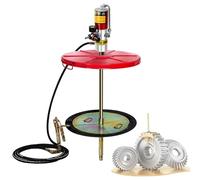 Pneumatic Grease Dispensing System with Extended Hose and Mobile Cart for Efficient Drum Lubrication