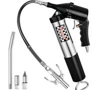 Pneumatic Grease Gun Automatic W/Quick Release Coupler, Continuous Cycle Heavy Duty 6000 PSI Air Compressor Grease Gun with Flex Hose 18 Inch