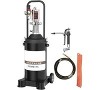Pneumatic Grease Pump Set - Portable Air Operated Grease Pump with 6M High Pressure Hydraulic Hose for Construction Machinery and Farm Equipment - 0.85L/Min, 30-40Mpa