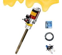 Pneumatic Grease Pump with Brass Silencer, Low-Noise, 0.6-0.8mpa Safe Operating Range, Includes 3 Pump Rod Sizes for Ports & Agricultural Vehicles