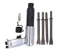 Pneumatic Hammer Industrial Air Hammer 2200BPM Heavy Duty Pneumatic Chisel Set with 4 Chisel Heads for Metal Cutting Body Repair Aluminum Alloy Alloy Steel 92mm Piston Stroke