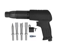 Pneumatic Hammer Shovel Tool Industrial Powerful Straight Type Air Chisel 250 KP767 for Construction Demolition Alloy Steel Material 10mm Handle Diameter 4 Shovel Heads Included (US Style)