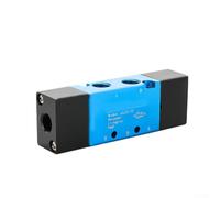 Pneumatic Hand Lever Operated Valve for Manual Air Flow Control, Two or Three Position Five-Way Push-Pull Air Control Valve for Pneumatic Systems, Aluminum Body, Black Blue(4A120-06)