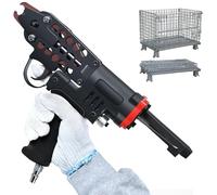 Pneumatic hog Ring Gun, Pneumatic c-Type hog Ring Pliers 24mm Crown hog Ring Staples, 3.2-8.7mm Closure Diameter, Power c Ring Gun air hog Ring plier Tool for Wire Cages, seat Making Sc760