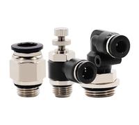 Pneumatic Hose Fitting PC PL SL with Sealing Ring Air Tube Connector G1/8 G1/4 G3/8 G1/2 Quick Release Pipe Fittings 1Pcs(10-01 (10mm-1l8),PC)