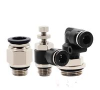 Pneumatic Hose Fitting PC with Sealing Ring Air Tube Connector G1/8 G1/4 G3/8 G1/2 Quick Release Pipe Fittings 1Pcs(10-01 (10mm-1l8))