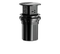 Pneumatic Hydraulic Lifting Socket - Embedded Pop-Up Power Supply for Kitchen and Office, Invisible Design, Black