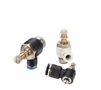 Pneumatic Joint Throttle Valve Speed Switch one-Way Limit Valve SL4-M5/6-01/8-02 Cylinder air Pipe Joint(White SL 4-M5)