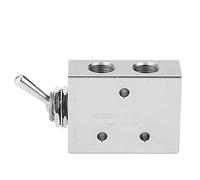 Pneumatic Knob Switch Valve, 2-Position 5-Way Mechanical Toggle Valve, G1/8in, 1.5~8kgf/cm², Aluminum Alloy