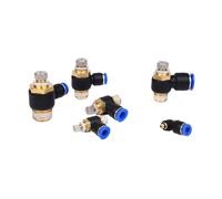 Pneumatic L Type Speed Flow Controller 4-12mm OD Hose Tube 1/8''1/4'' 3/8'' 1/2'' Male Gas Airflow Limit Valve Quick Fitting(SL6-04,20 PCS)