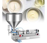 Pneumatic Liquid Filling Machine 5-1500ML,Horizontal Single-head Semi-Automatic Paste Filler with 35L Paste Filling Machine Hopperfor Cream Liquids Shampoo or Cosmetics,110V,300ML