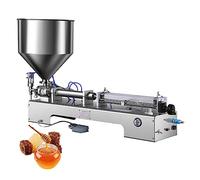 Pneumatic Liquid Filling Machine, Adjustable Stainless Steel Single Head Bottle Filler with 40L Hopper for Beverage and Dairy Products