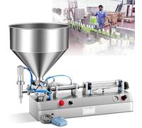 Pneumatic Liquid Filling Machine - Horizontal Design with Hopper for Honey and Liquids - Quick Fill Solution, Adjustable Air Pressure 0.4-0.9mp