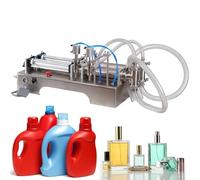 Pneumatic Liquid Filling Machine, Horizontal Quantitative Liquid Dispensing, Single/Double Head, 5-100ml Capacity, Ideal for Bottling and Food Production