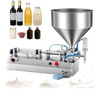 Pneumatic Liquid Filling Machine, Stainless Steel Single Head Hopper for Quantitative Filling, Ideal for Various Liquid Products, 300ml Capacity