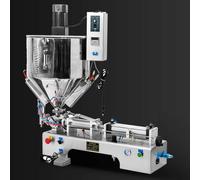 Pneumatic Liquid Filling Machine with Stirrer, Adjustable Nozzle for High Low Viscosity Liquids, Automatic Piston Filling for Sauces, Oils, Cosmetics, 50-500ml