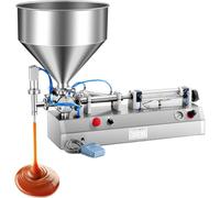 Pneumatic Liquid Paste Filling Machine, Stainless Steel Semi-Automatic Filler for Viscous Liquids, 25 Bottles/Min, Filling Volume 5-1000 ml