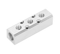 Pneumatic Manifold Air Distribution Block Connector Splitter, Aluminum Manifold Block with G1/2 Input and G1/4 Output, High Pressure Resistance up to 1.0MPA, for Compressors and Ai (SY30-02-3F)