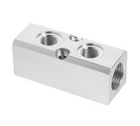 Pneumatic Manifold Block Air Hose Splitter for Compressed Air Lines | Silver Zinc Alloy and Iron Construction, Sturdy Finish, Leak Reduction, Quick Installation for Workshop Systems
