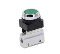 Pneumatic Mechanical Valve,1 Piece 1/8" Thread 2 Position 3 Way Green Flat Push Button Momentary MOV-321PP(No Fittings)