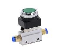 Pneumatic Mechanical Valve,1 Piece 1/8" Thread 2 Position 3 Way Green Flat Push Button Momentary MOV-321PP(4mm)