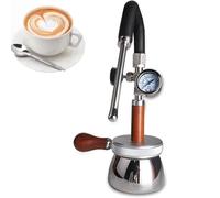 Pneumatic Milk Frother Machine, 350ml Steamer for Camping with Adjustable Angle, 3-Hole Steam Nozzle & Pressure Gauge - Perfect for Frothing Milk and Making Coffee