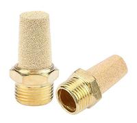 Pneumatic Muffler 3/8" BSP Male Thread Pneumatic Silencer Brass Exhaust Muffler Air Flow Speed Controller (Pack of 2)