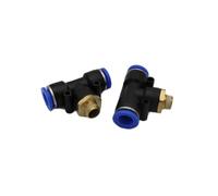 Pneumatic Multiple Plug Fitting TE 1/4 Inch - 12 mm IQS T-Piece Compressed Air (T-Plug Fitting, R 1/4 Inch - 12 mm)