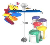 Pneumatic Paint Mixer, Stainless Steel Air Agitator Tank, Telescopic Support 72-120cm, for High-Viscosity Paints, Resins & Adhesives