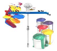 Pneumatic Paint Mixer, Stainless Steel Air Agitator Tank, Telescopic Support 72-120cm, for High-Viscosity Paints, Resins & Adhesives