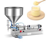Pneumatic Paste Filling Machine, 4-500ml Stainless Steel Bottle Filler With Pedal Control, Adjustable Speed & Volume, Jog/automatic Mode, Leak-proof Design, For Sauce, Cream, Cosmetic & Honey 200ML
