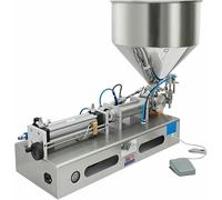 Pneumatic Paste Filling Machine with Funnel, Automatic Filler for Ketchup, Honey, Oil, Lubricant, Shampoo