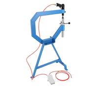 Pneumatic Planishing Hammer, 4 Inch Throat Polisher with 1, 2, 3 Inch Radius Anvil, Thin Sheet Metal Shaping Machine, Cast Iron Stand and Foot Pedal for Dent Repair