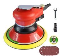 Pneumatic Polishing Machine, Air Sanding Device Set, Ergonomic Hand Sander Pad for Metal Waxing and Rust Removal, Car Paint Care, 5-Inch