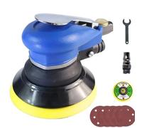 Pneumatic Polishing Machine, Hand Sander Pad Air Sanding Device Set, Ergonomic Universal, Metal Waxing and Rust Removal, for Car Paint Care Black 5in