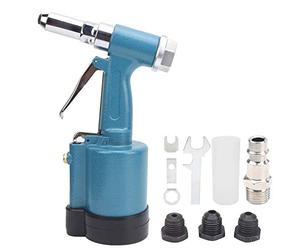Pneumatic Pop Rivet Gun, KP-702 Blue Air Rivet Gun Industrial Grade 3-Jaw Pneumatic Riveter Aviation Aluminum Hydraulic Structure (European Style)