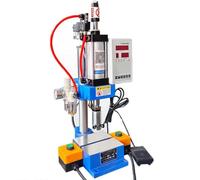 Pneumatic Punch Press Machine, 440LB Desktop Press with 2 Buttons Controller, 63x100mm Cylinder, for Extrusion Forming