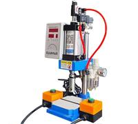 Pneumatic Punch Press Machine with Adjustable Cylinder Stroke, Desktop Sheet Metal Punching Tool, Includes Display Controller, 300KG Capacity