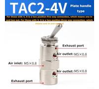 Pneumatic Push Button Valve Manual Air Control Mechanical Valve 2 Position 3 Over 5 Way Brass Body Top Pressure Resistant Compact Blueprint for (TAC2 Through 4V (Wrench))