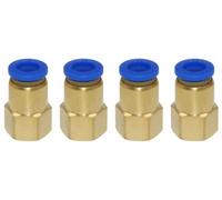 Pneumatic Push-In Fitting with Internal Thread 1/4 Inch to 6 mm 4 Pieces Push In Connection Air Compressor Fittings Quick Connect Hose Fittings Industrial Quality (1/4 Inch - 6 mm)