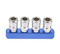 Pneumatic Quick Connect Fitting, 12mm Female Quick Coupling for Air Hose, PT1/4 Thread, Steel Body with Copper Cores (Straight Four Links)