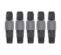 Pneumatic Quick Connector, 5Sets Plastic Steel C Type Self Locking Air Compressor Hose Connects Fitting for Machinery Electronic Automotive Packaging and More (SP+PP-30)